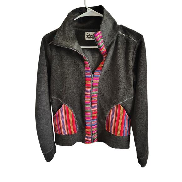 Lily Pulitzer Fleece Full Zip Sweater Gray Womens Size 2 - Picture 2 of 5